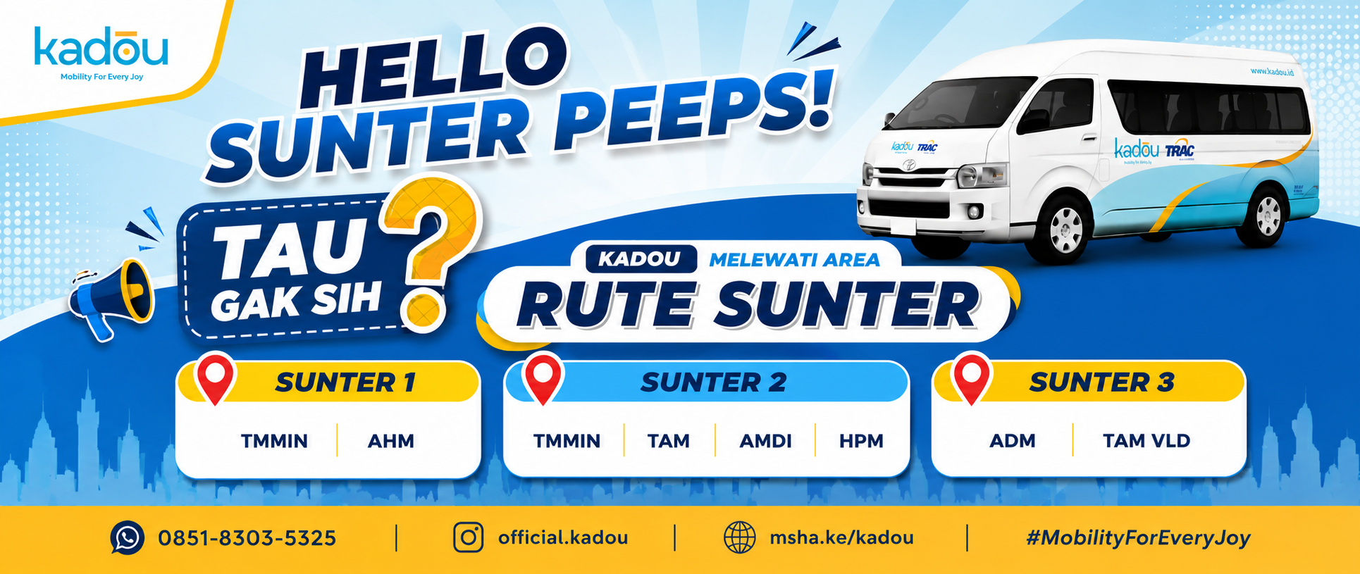Rute Office Shuttle Area Sunter